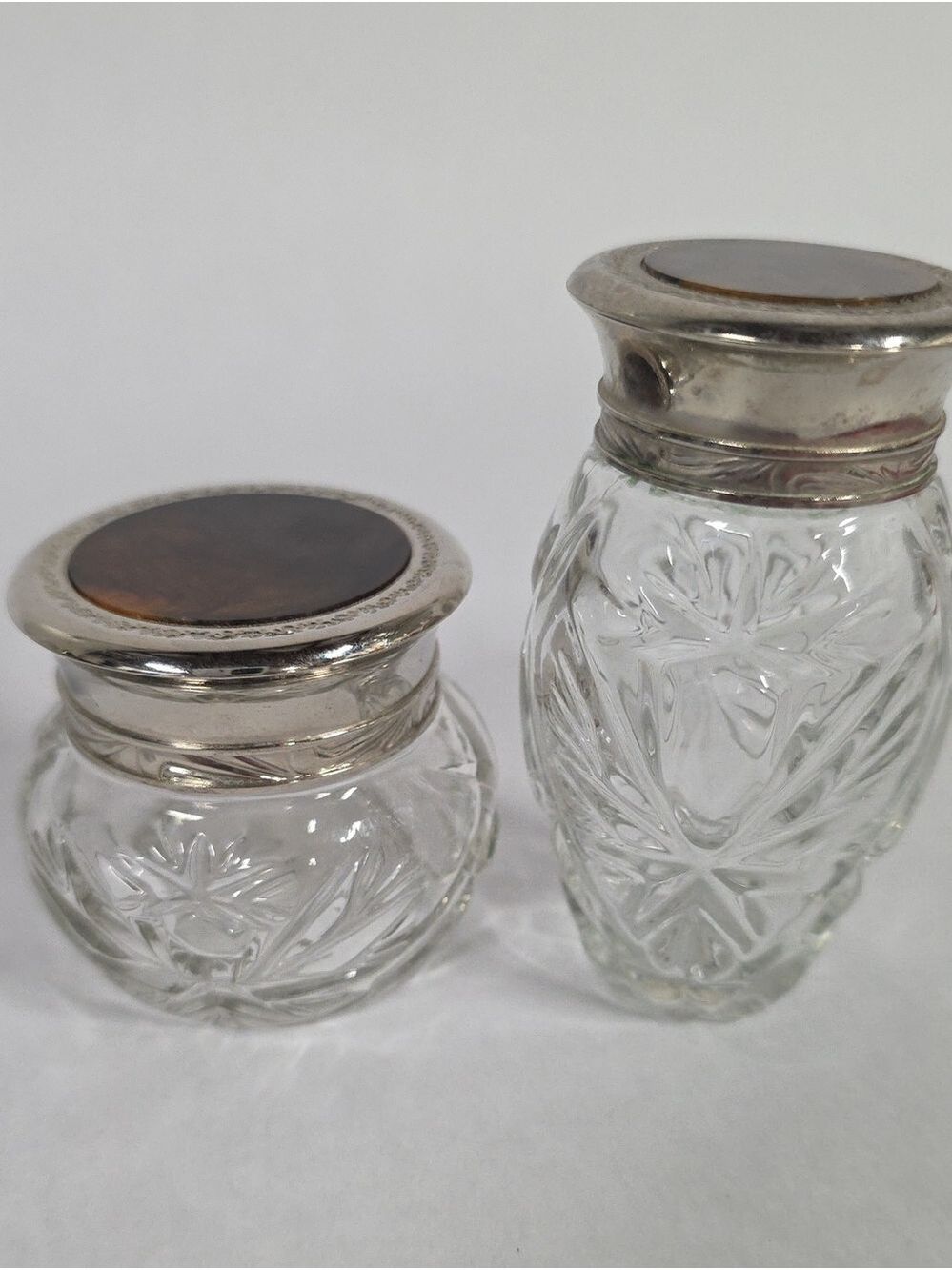 Vintage Ralph Lauren Safari Vanity Jars, (3) Pieces, Cut Crystal Containers - Picture 10 of 16